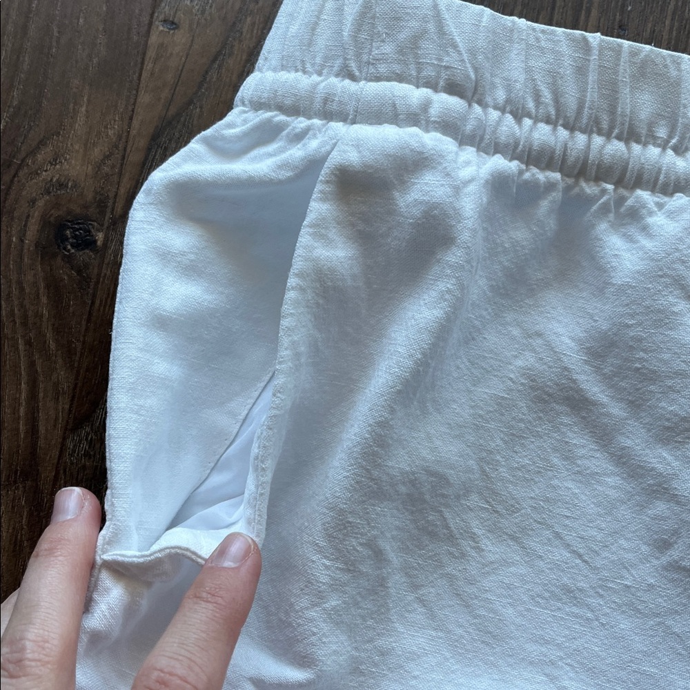 Linen Blend Drawstring Pants - Picture 3 of 4